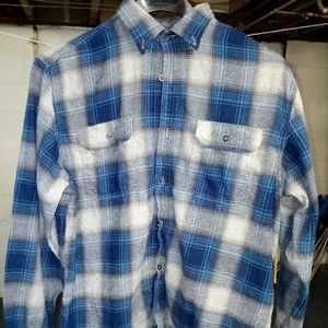 Men's George Button Down Plaid Shirt - Blue & Gray - Size Large